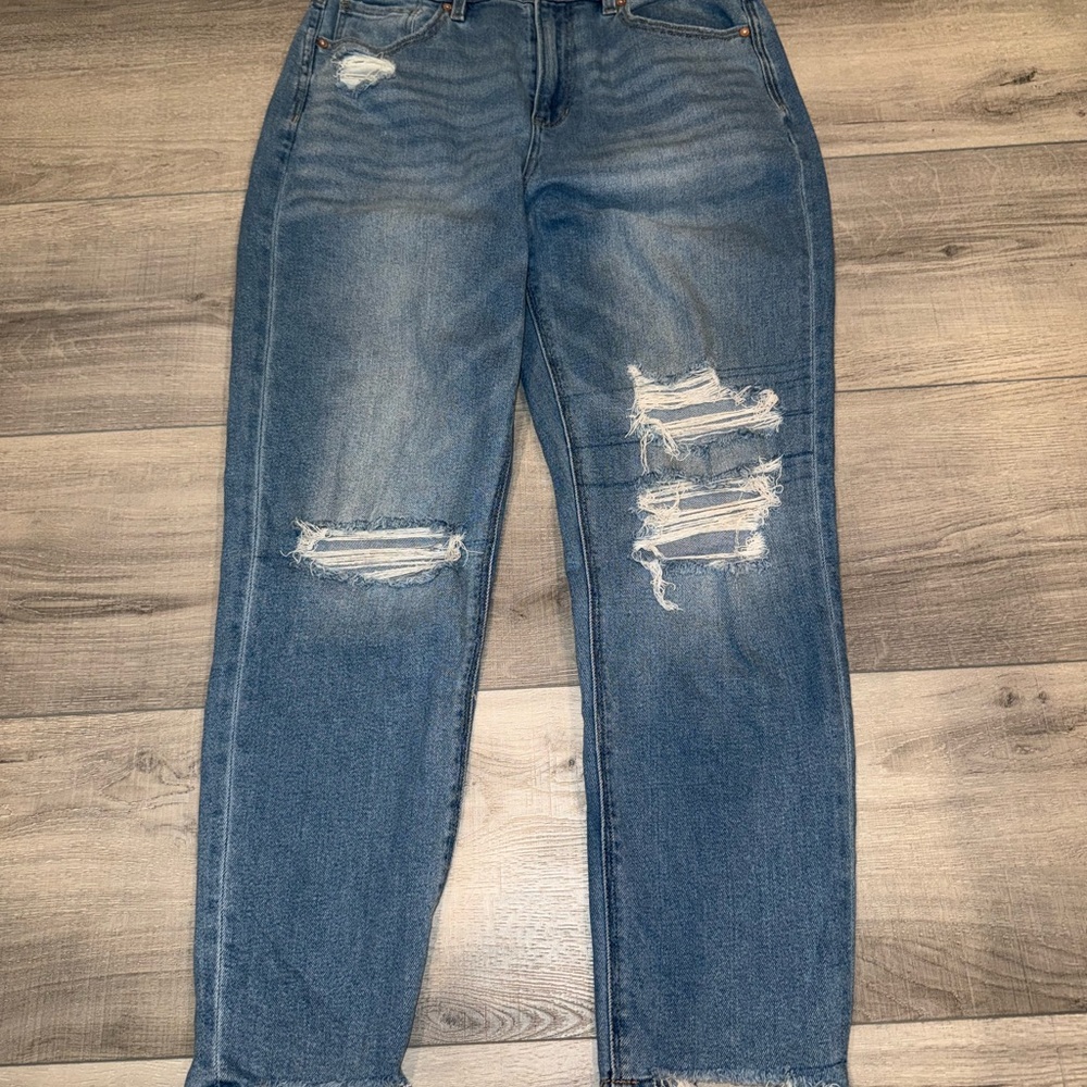 Blue Distressed Women's Jeans